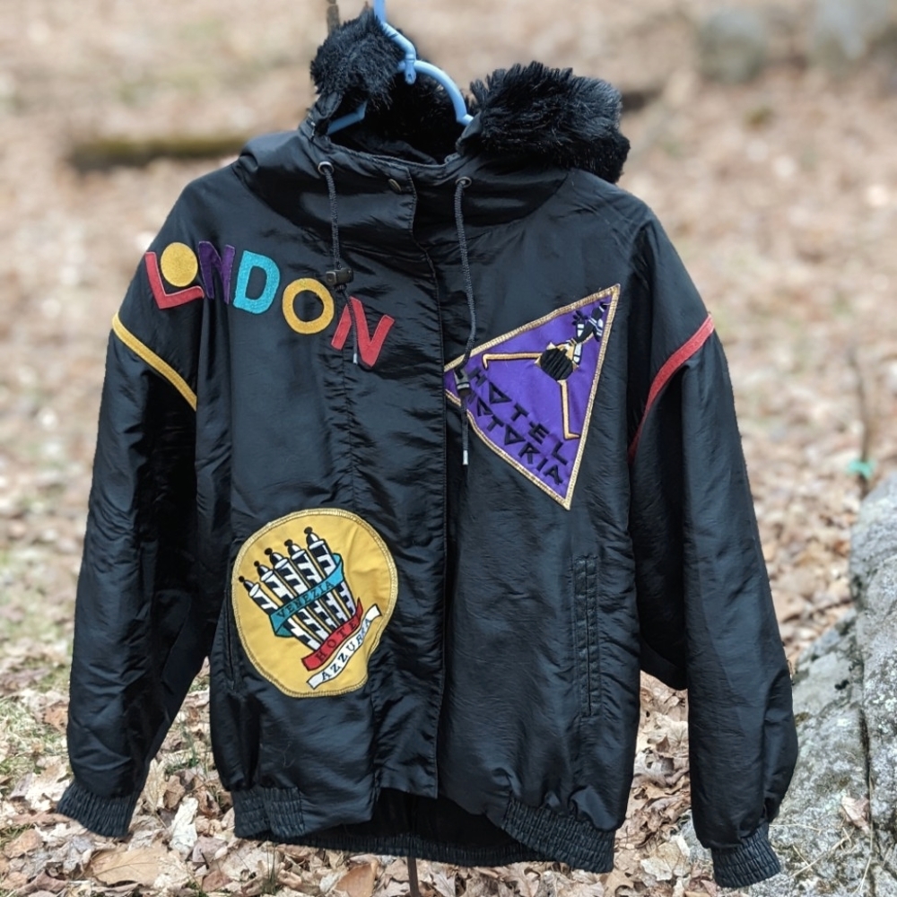 Vintage J. Percy For Marvin Richards bomber jacket patches Paris London Milan